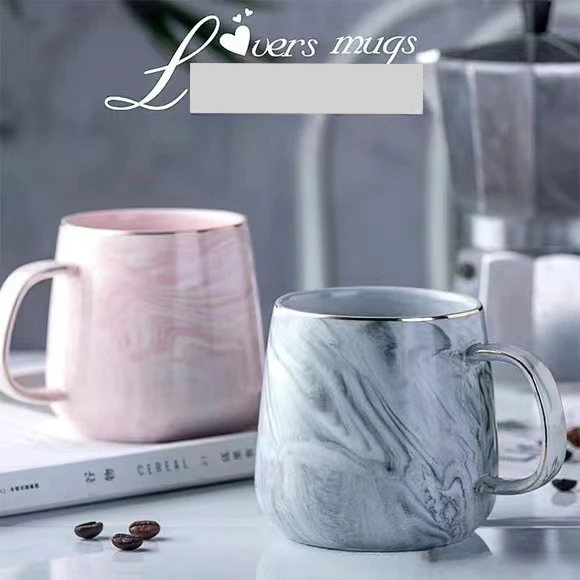 

Modern Minimalist Style Marbled Ceramic Cup Mug Breakfast Milk Coffee Family Drinking Cup Couple Water Cup Mugs