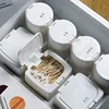 Desktop Organizer Mini with Lid Pop-up Window Paper Clips Cotton Swabs Cosmetic Cotton Plastic Dust Sundries Organizing Box 2