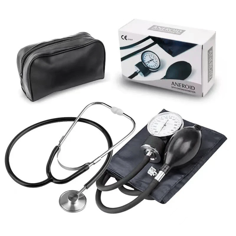 JUSTLANG Medical Manual Blood Pressure Monitor Stethoscope Easy To Carry Arm Style Adult Child Single Listening Head