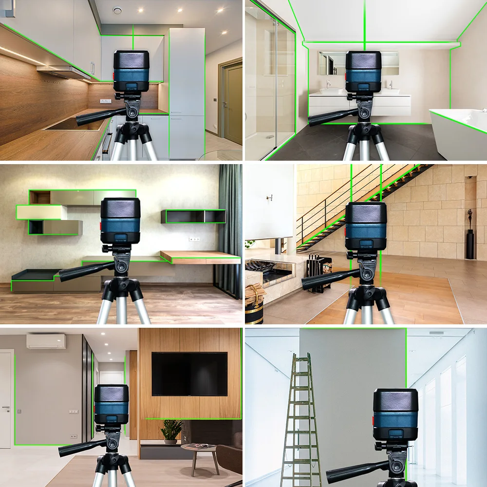 Hanmatek Laser level meter 2-line automatic leveling vertical and horizontal lines green red beam