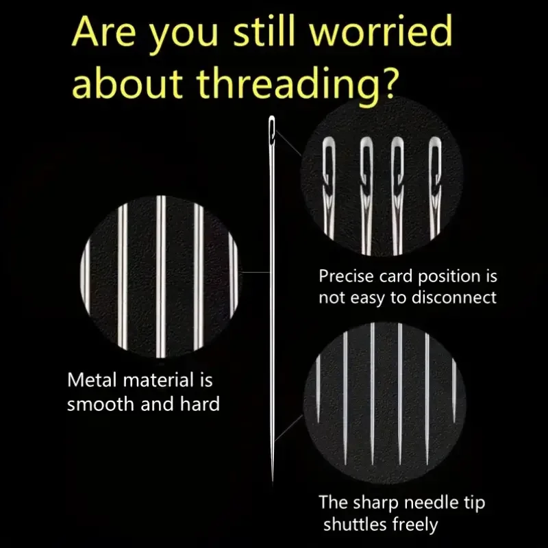 Sewing Needles 30Pcs Side Hole Blind Stainless Steel Elderly Self Threading Household DIY Jewelry Beading Tool