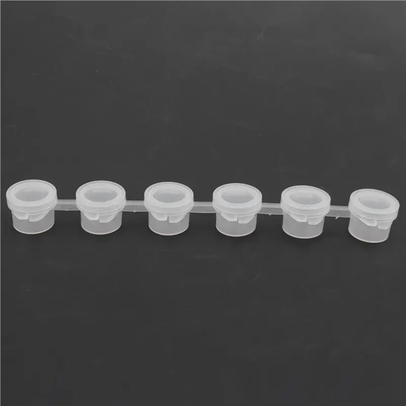 A86P-20 스트립 120개 빈 페인트 스트립 및 20개 페인트 브러시, 페인트 컵 투명 플라스틱 보관 용기, 3ml/0.17oz