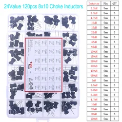 Inductor Assortment Kit - Varied Microhenry and Millihenry Values (8x10mm 120pcs)