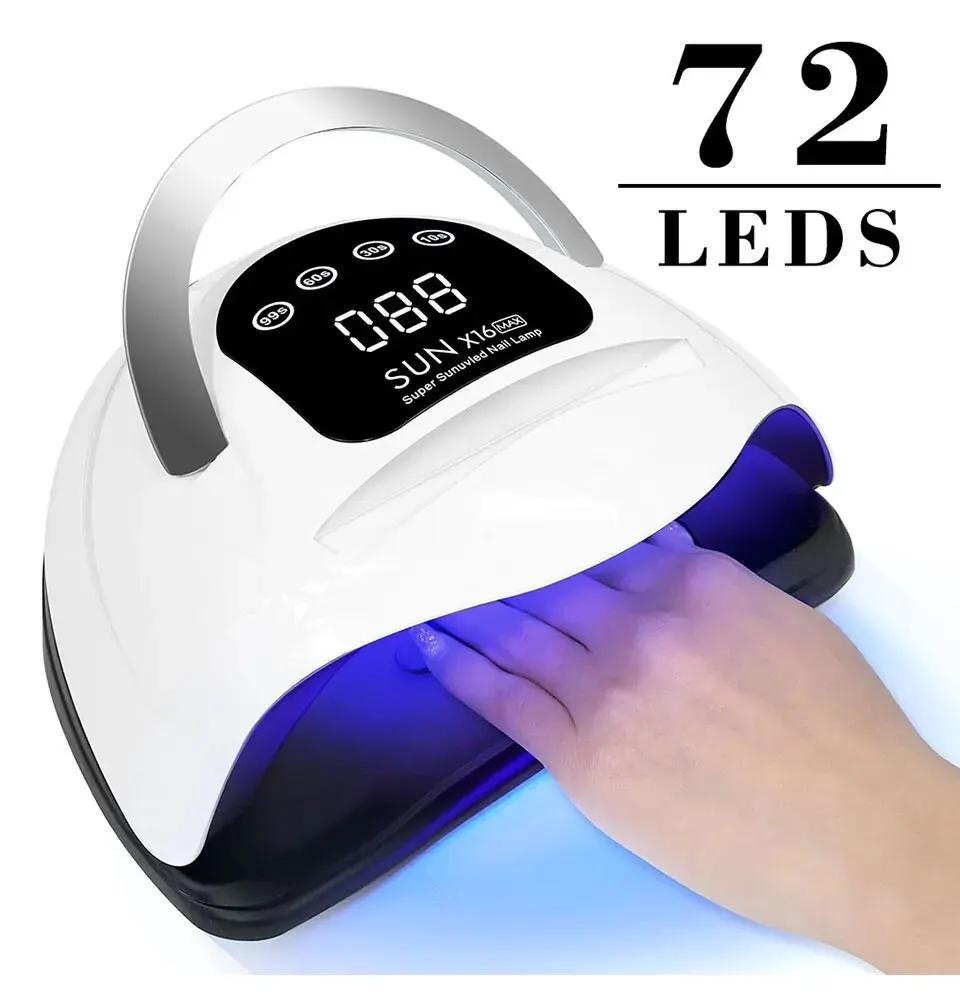 X16 MAX Big Power 320W UV LED Nail Lamp For Drying Gel Nail Polish Professional 72 LEDS Nail Dryer Light With Touch Screen Timer