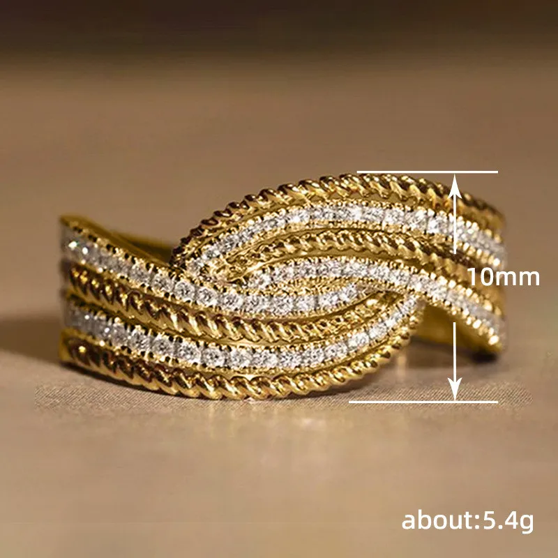 Elegant Two-Tone Sterling Silver Women's Ring - Shining Wedding & Engagement Jewelry