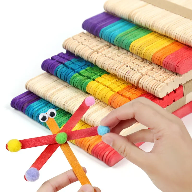 50Pcs Natural Wood Craft Sticks for Creative DIY Projects and Art Crafts
