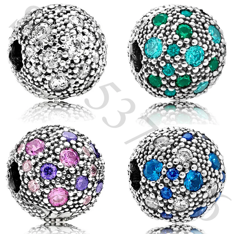 

Authentic 925 Sterling Silver Bead Sparkling Cosmic Star Clip Charm Fit Pandora Women Bracelet Bangle Gift DIY Jewelry