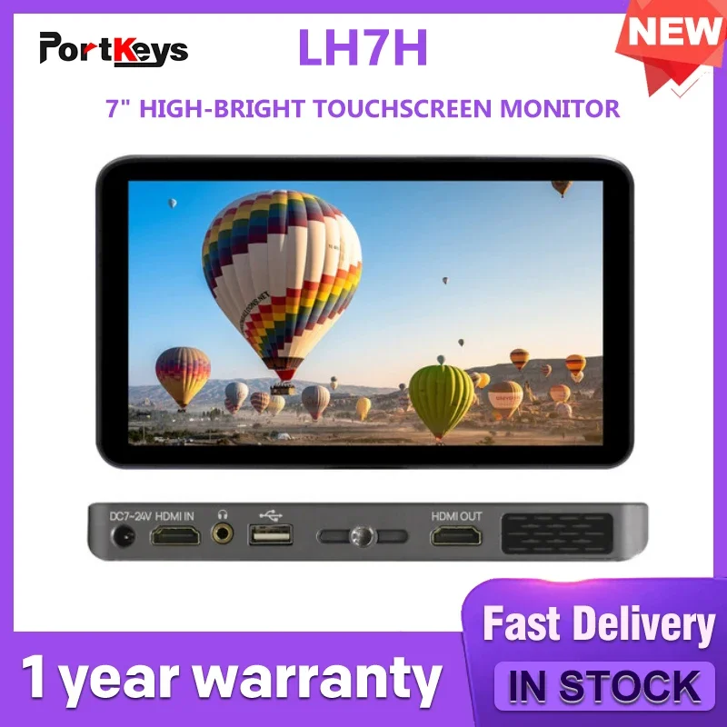 Portkeys LH7H 7 inch 1000nits Monitor 1920 x 1080 High Brightness Built-in Heat Dissipation 4K HDMI 30p Input 1080 VS LH7P