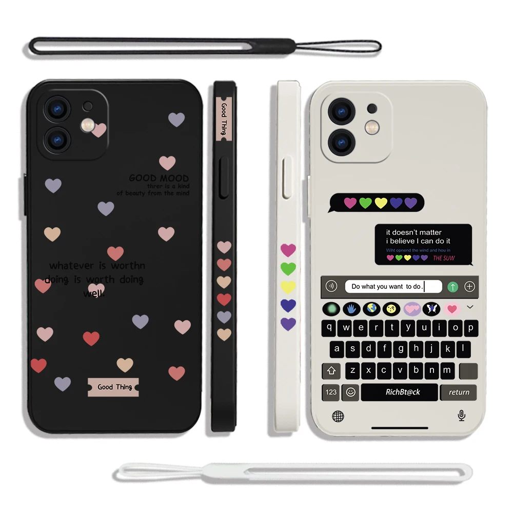 Art Love Creative Chat Box Custodia Per Telefono Per Iphone 15 14 13 12 11 Pro Max Mini X Xr Xsmax Se 8 7 6 Plus Cover Morbida In Silicone Liquido