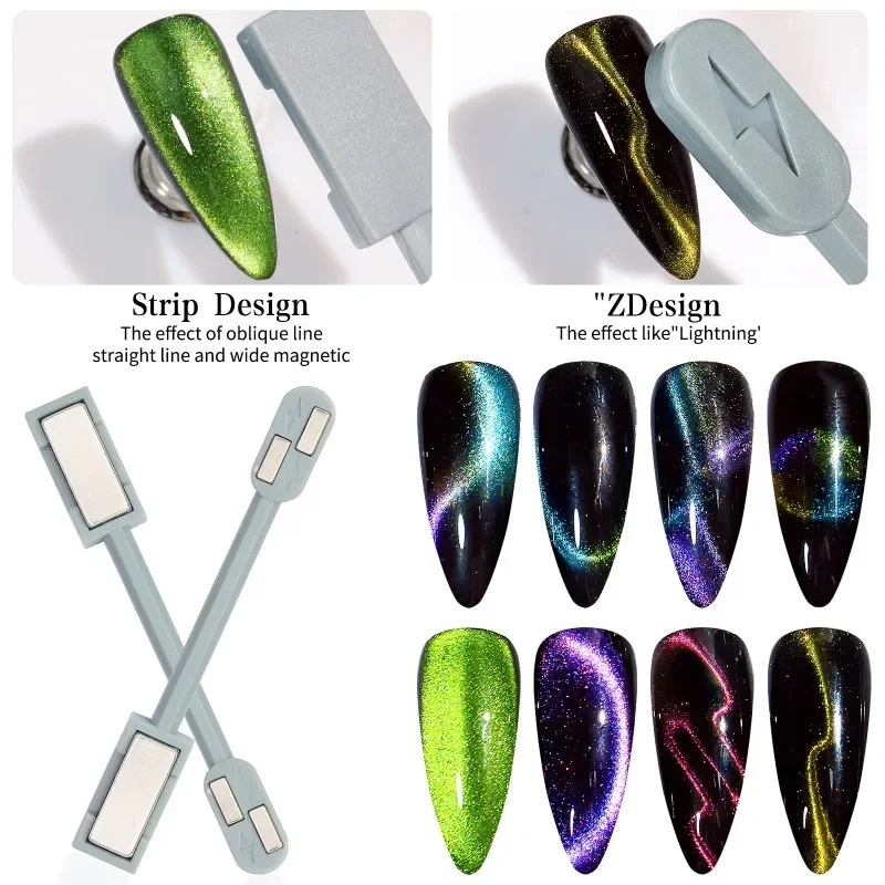 Double-ended Magnet Stick Cat Eye Nail Polish Gel Use Cat's Eye 9D Effect UV Gel Thickened Upgraded Powerful Large Magnet Tool magnetic nail art tools cat eye nail tool magnetic nail tools