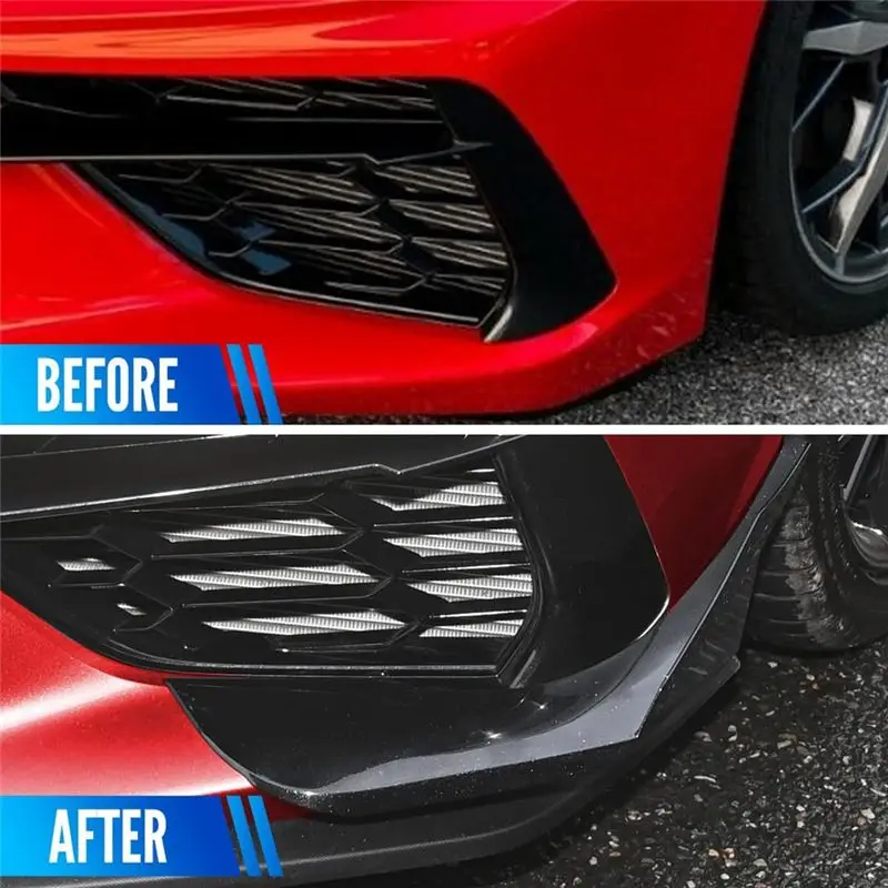 내구성 있는 프론트 사이드 카나드 커버 코르벳 C8 스팅레이 Z51 차량용 사이드 바디 범퍼 에어벤트 핀 트림 액세서리 2020-2024