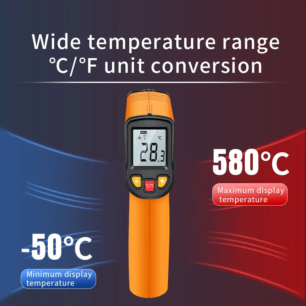 NJTY T380 T580A High Precision Infrared Thermometer Water Thermometer Baking and Kitchen Industrial Thermometer