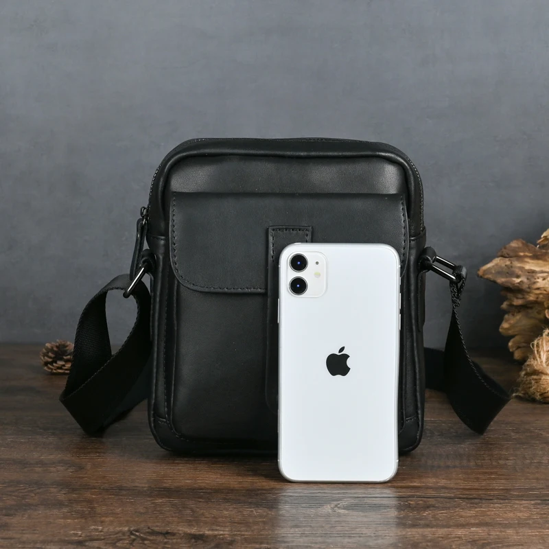 High Quality Original Leather Design Male Shoulder messenger bag cowhide fashion Cross-body Bag 9