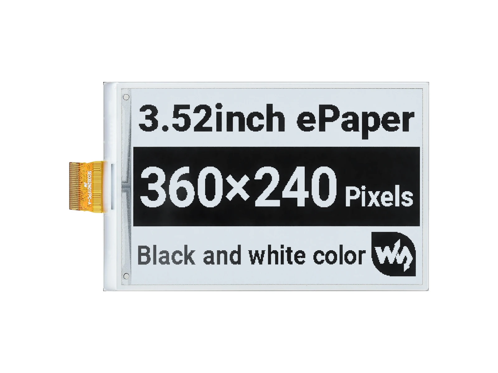 

Waveshare 3,52 дюймовый e-Paper Raw display, 360 × 240, интерфейс SPI, эффект без электроэнергии