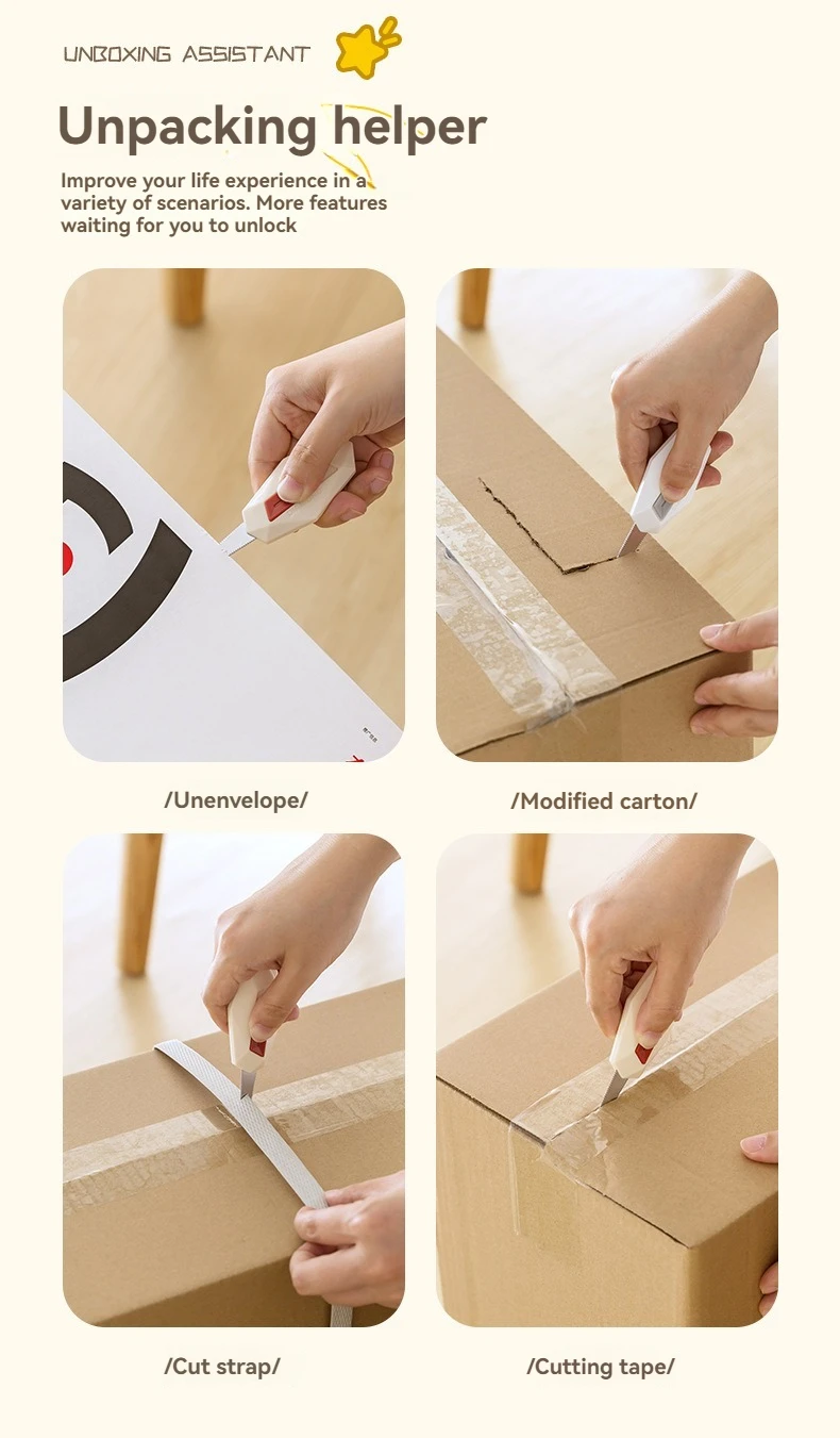 Diamant-Design Unbox-Messer Sicherheits-Rundkopfschneider Magnetischer Kartonöffner für Pakete Brieföffner Universalmesser – Detail 5