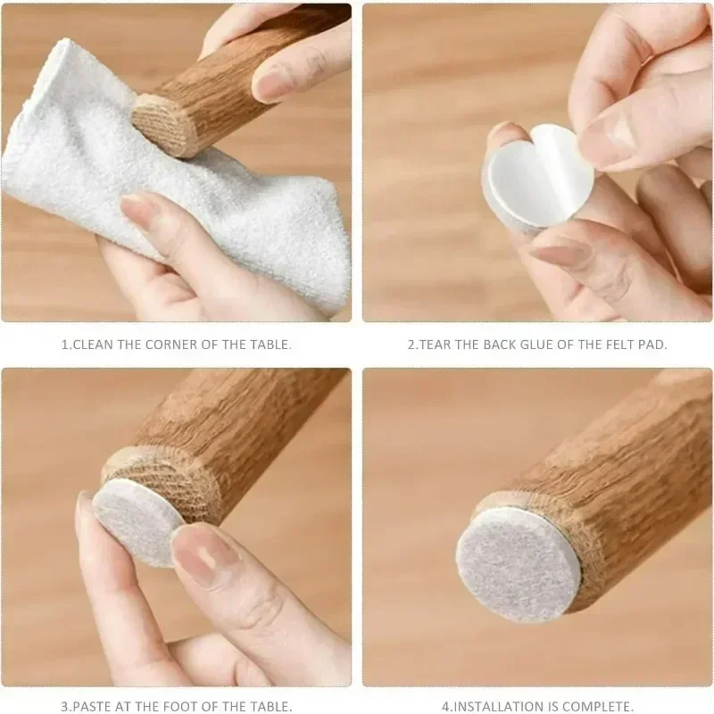 Self Adhesive Felt Chair Leg Pad Non-slip Felt Furniture Pad Anti Scratch Hardwood Floor Protector Mats Table Legs Bottom Covers 5