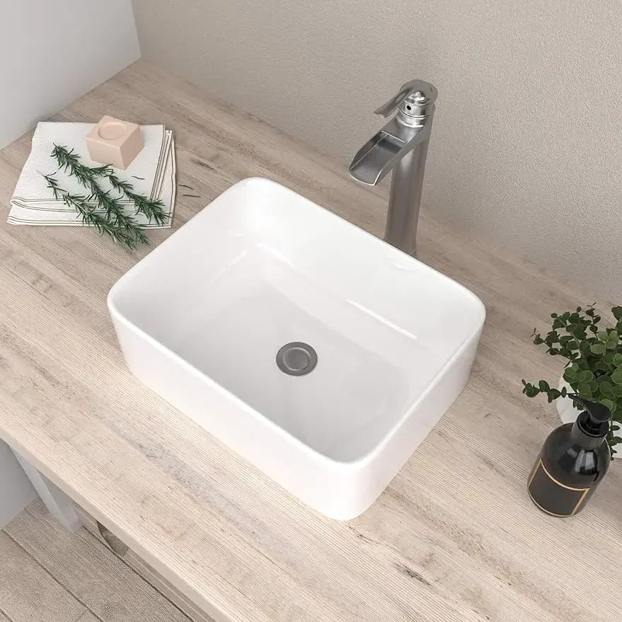 Vessel Sink Rectangle - Mocoloo 16"x12" Rectangular Bathroom   White Porcelain Ceramic Lavatory Vanity Bowl s Abov