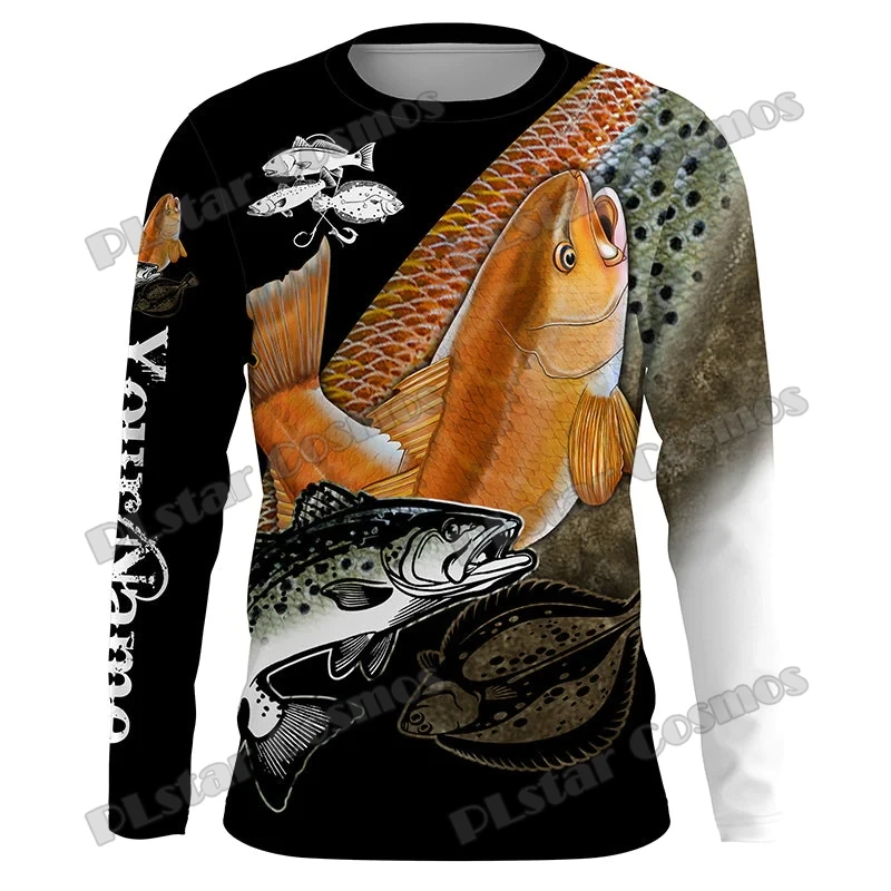 Tuna, Walleye, Bass Fishing Custom Name 3D Printed Fashion Men's Crew Neck Sweatshirt Unisex Casual Long-sleeved Pullover QDY59