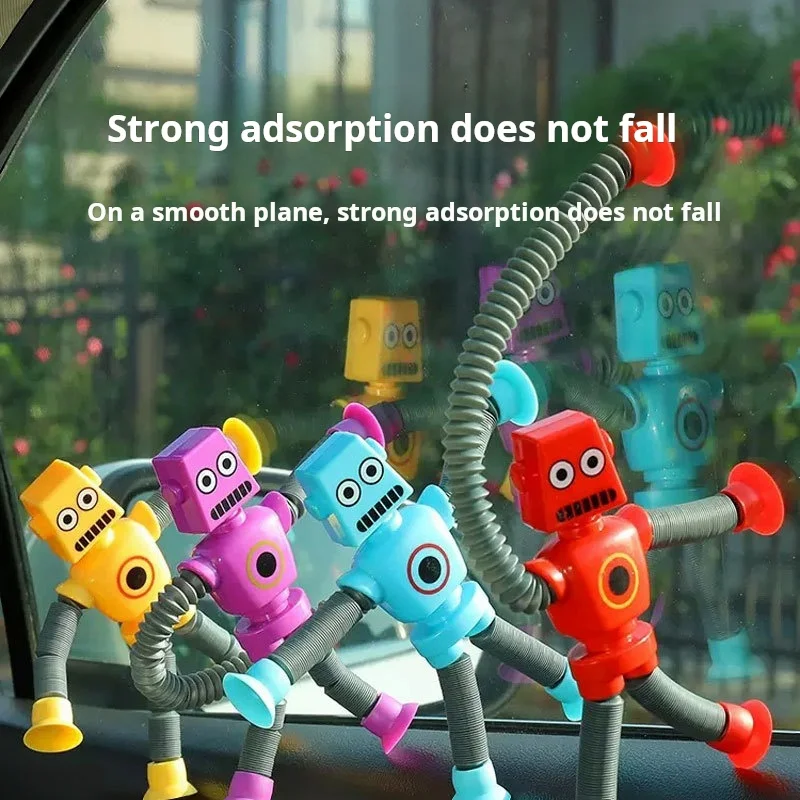 Stretchy Suction Cup Robot Toy Children Shape Changing Telescopic Pop Tubes Sensory Toy for Girls Boys Stress Relief Gifts