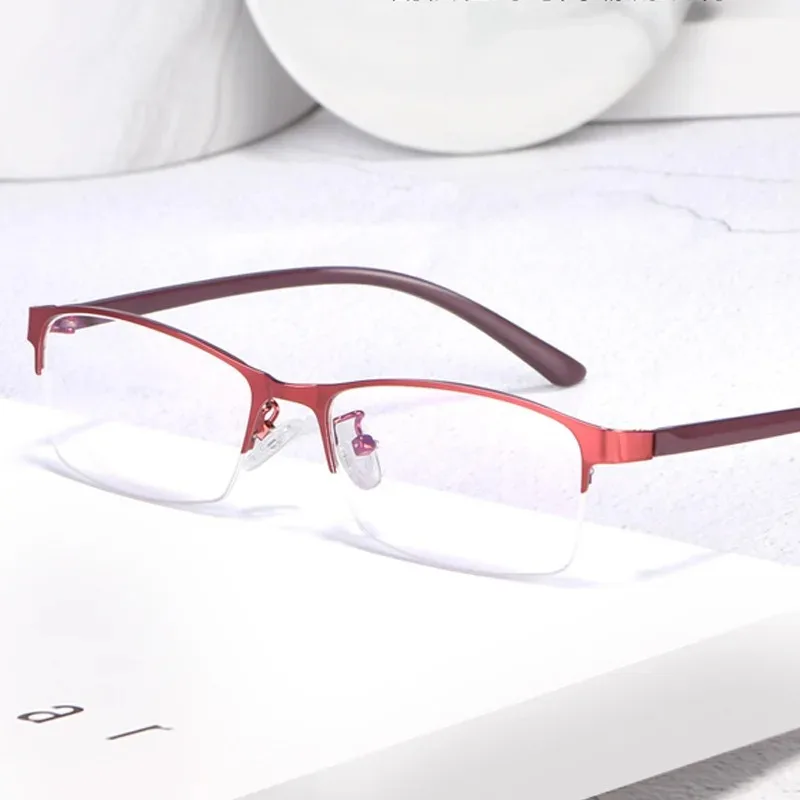 1PC Women Myopia Glasses Men Half Frame Anti-blue Light Prescription Glasses Lentes Men Finished Eyewear -1.0 To -4.0 Gafas