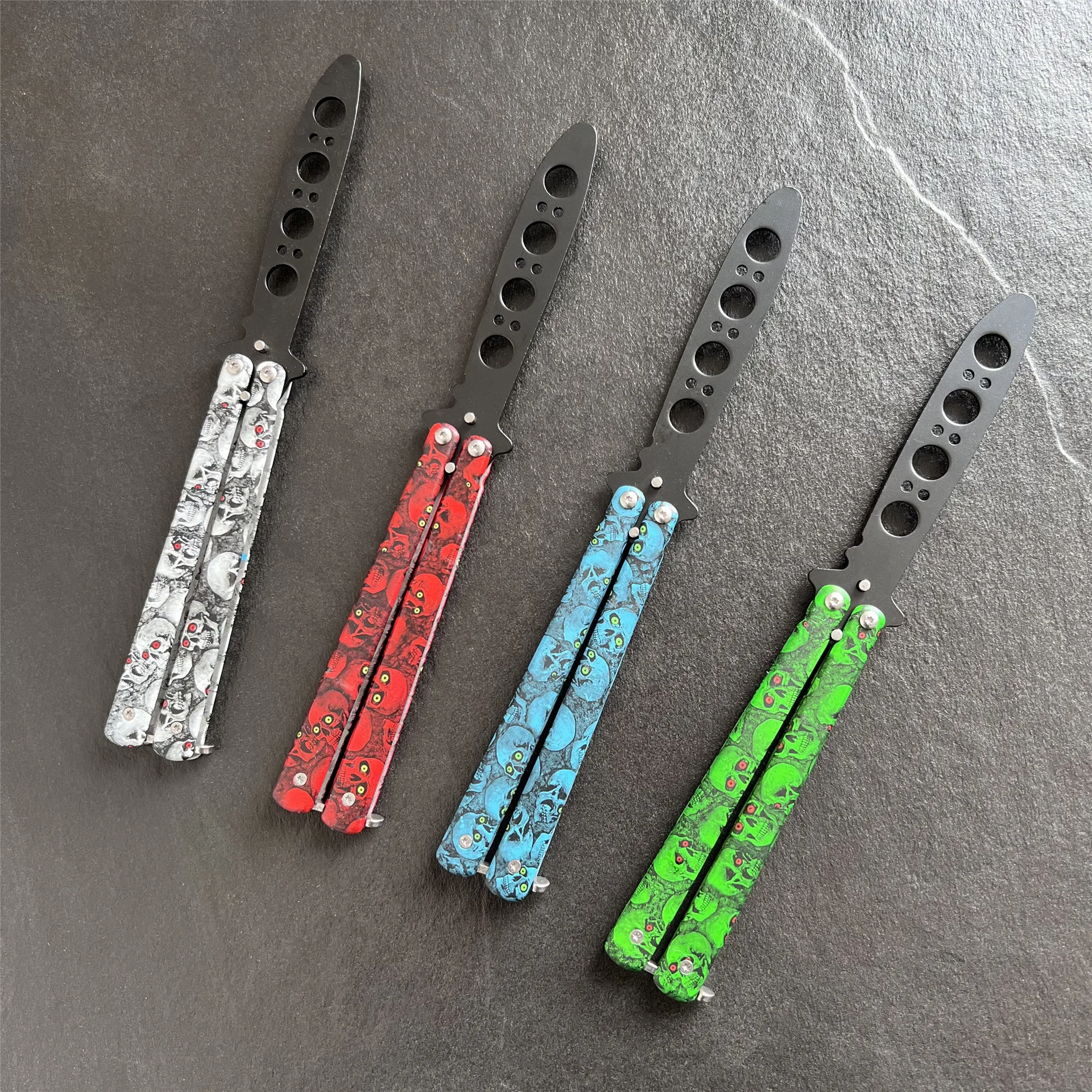 Cuchillo de mariposa de práctica portátil CSGO Balisong, cuchillo de  mariposa Transformable, cuchillos de entrenamiento plegables de acero de  aleación, juegos al aire libre - AliExpress