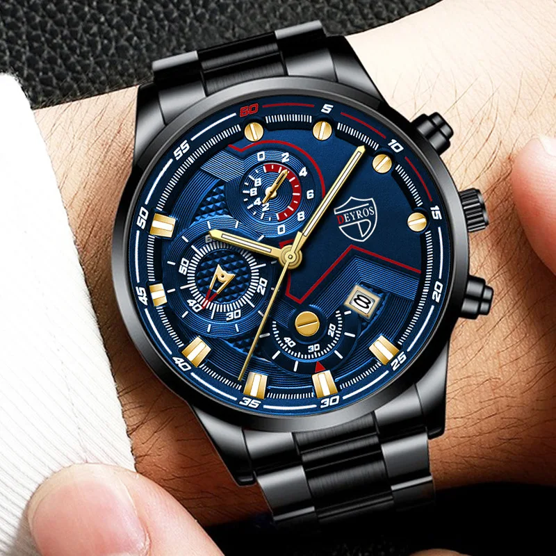 reloj hombre 2021 Luxury Men Sports Watches Fashion Mens Business Stainless Steel Quartz Watch Luminous Clock relogio masculino