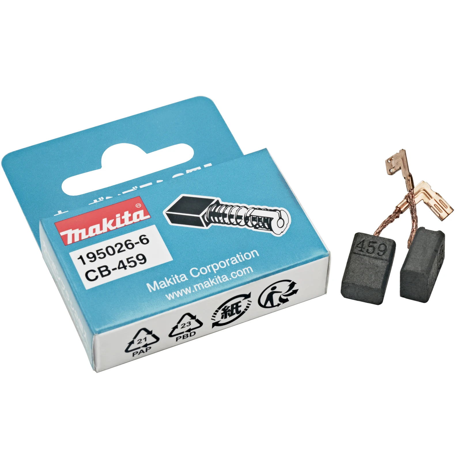 10 Spazzole A Carbonio CB459 Per Smerigliatrici Angolari - Ricambio Per GA4530R, GA4534, JS1000 - Foto 8