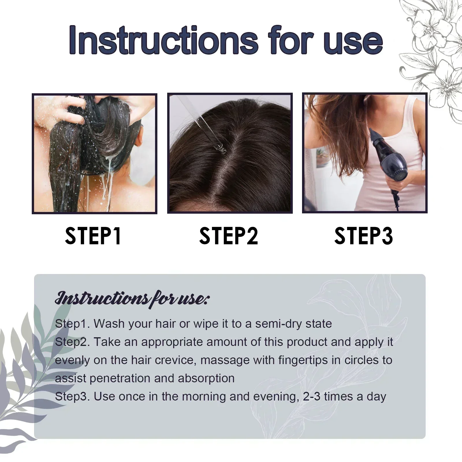 24 جديد أبيض إلى أسود رمادي أبيض مصل الشعر إصلاح اللون الطبيعي تغذي جوهر مكافحة رمادي الرعاية للرجال والنساء