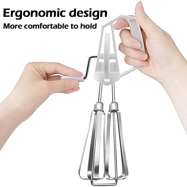 Manual Hand Mixer, Stainless Steel & Silicone Non-Stick Coating Hand Egg  Mixer, Rotary Manual Hand Whisk Egg Beater Stainless Steel Mixer Kitchen