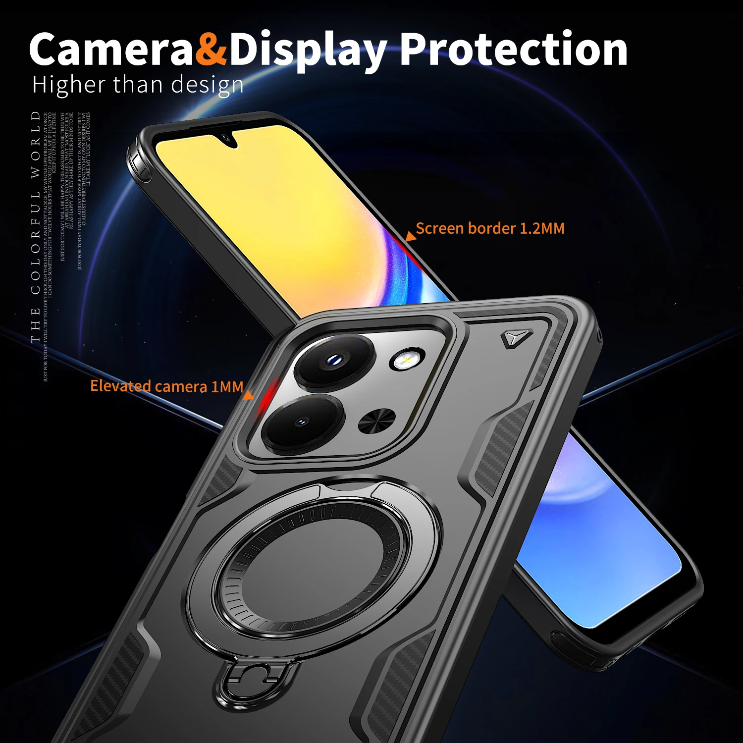 Enhanced Armor Shockproof Case with 360° Rotating Magnetic Stand