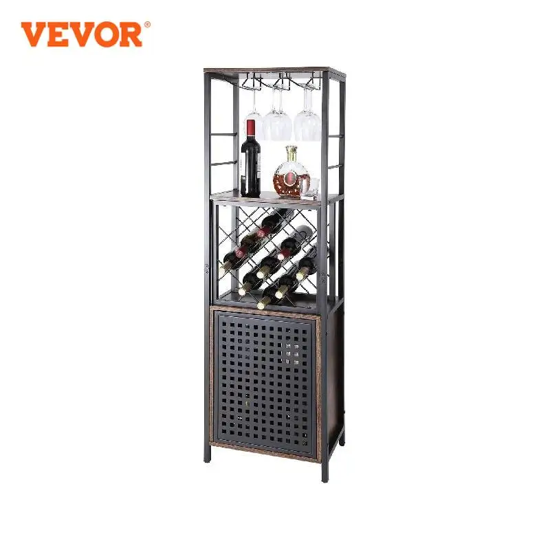 Wooden Wine Bar Cabinet for Liquor and Glasses