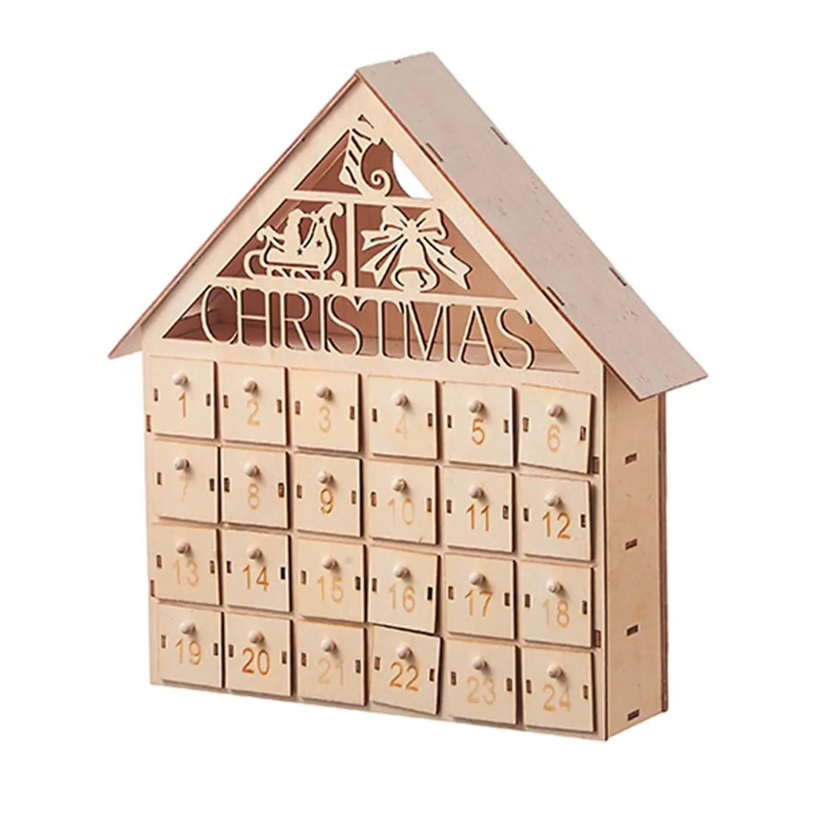 

24 Day Advent Calendar Decorated 24 Days Reusable Christmas 24 Day Decoration for Bookshelf Bedroom Office Holiday