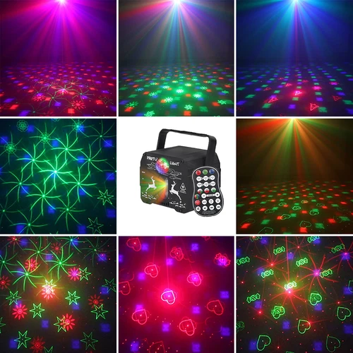 ALIEN RGB 미니 DJ 디스코 레이저 라이트 프로젝터, USB 충전식 LED UV 사운드 스트로브 무대 효과 웨딩 크리스마스 휴일 파티 램프 6