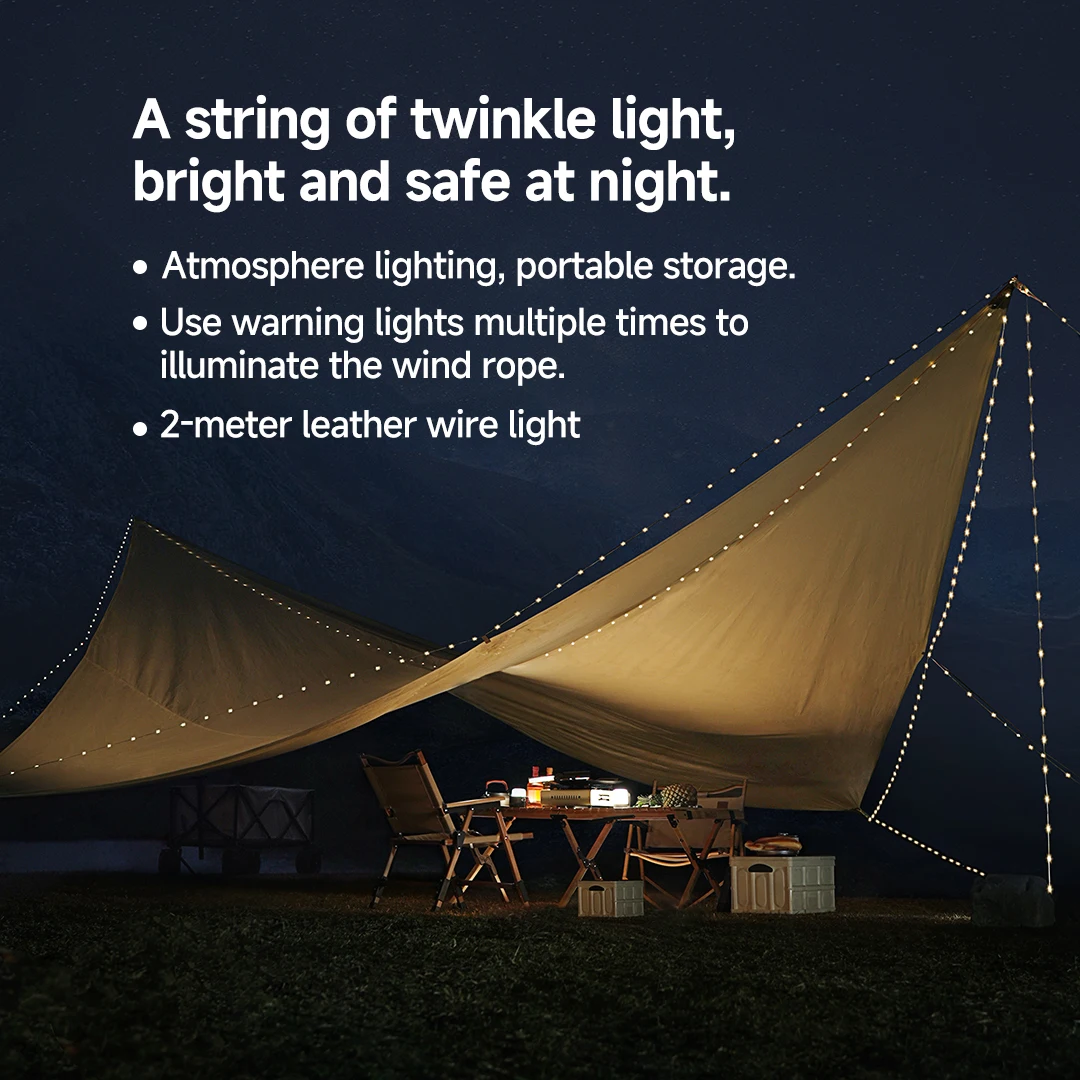 NexTool Multi-functional Twinkle Light 2M Strip Lights Outdoor Camping Atmosphere Lamp Outdoor Cycling Light IP67 Waterproof