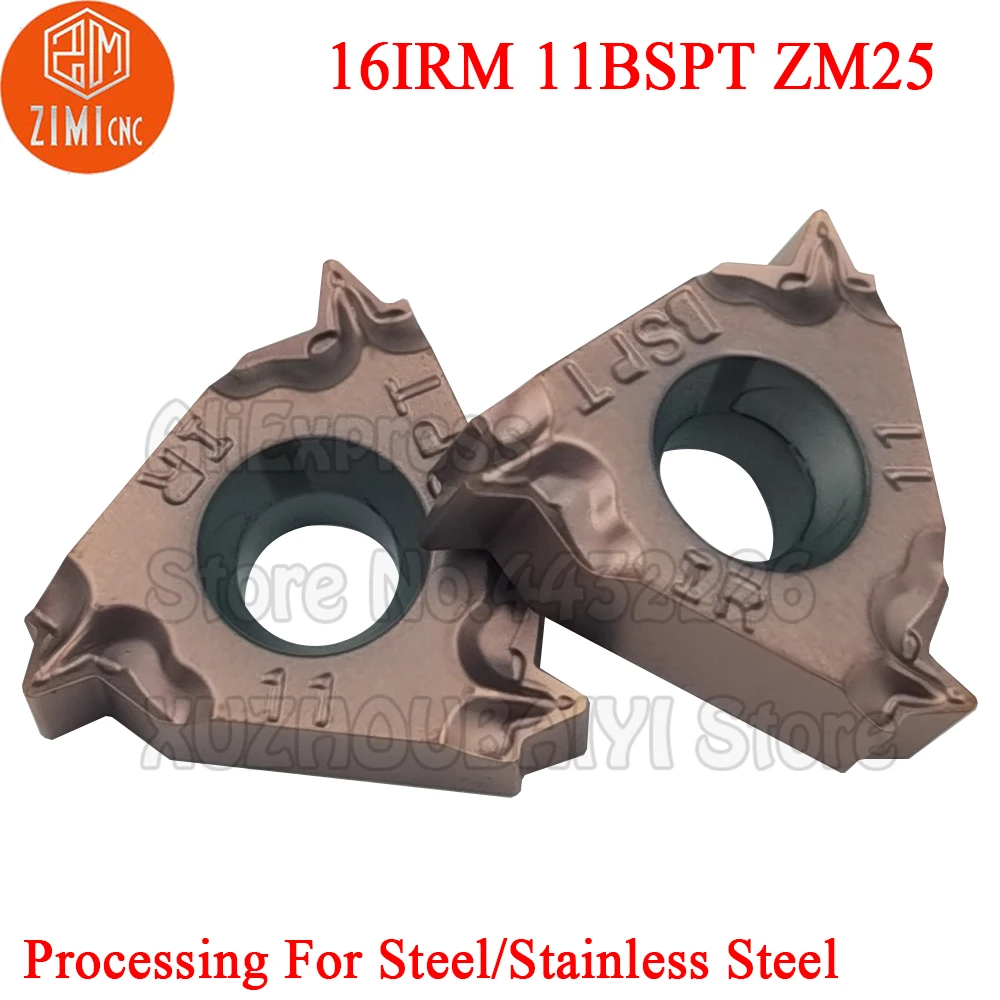 

10pcs 16IRM 11BSPT ZM25 16IRM 11BSPT 16 IRM 11BSPT 16 IRM11BSPT Carbide Thread Inserts Turning Cutter Blade Threading Tools