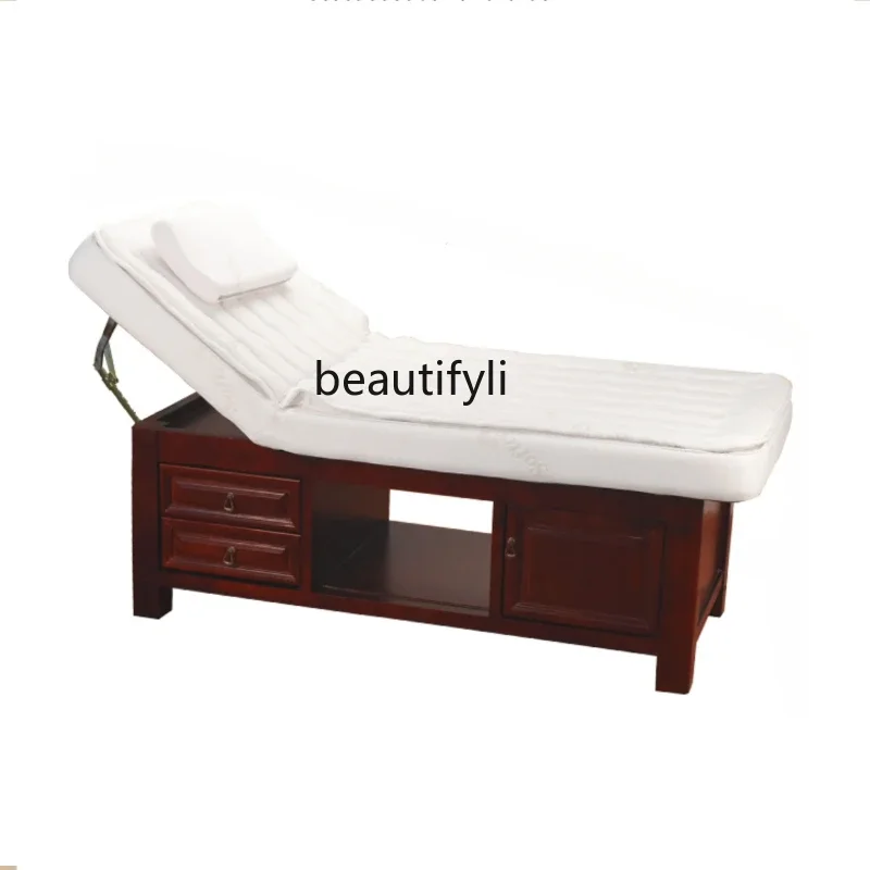 

Solid Wood Latex Massage Couch Solid Lifting Eyelashes High-End Spa Massage Therapy Beauty Health Bed