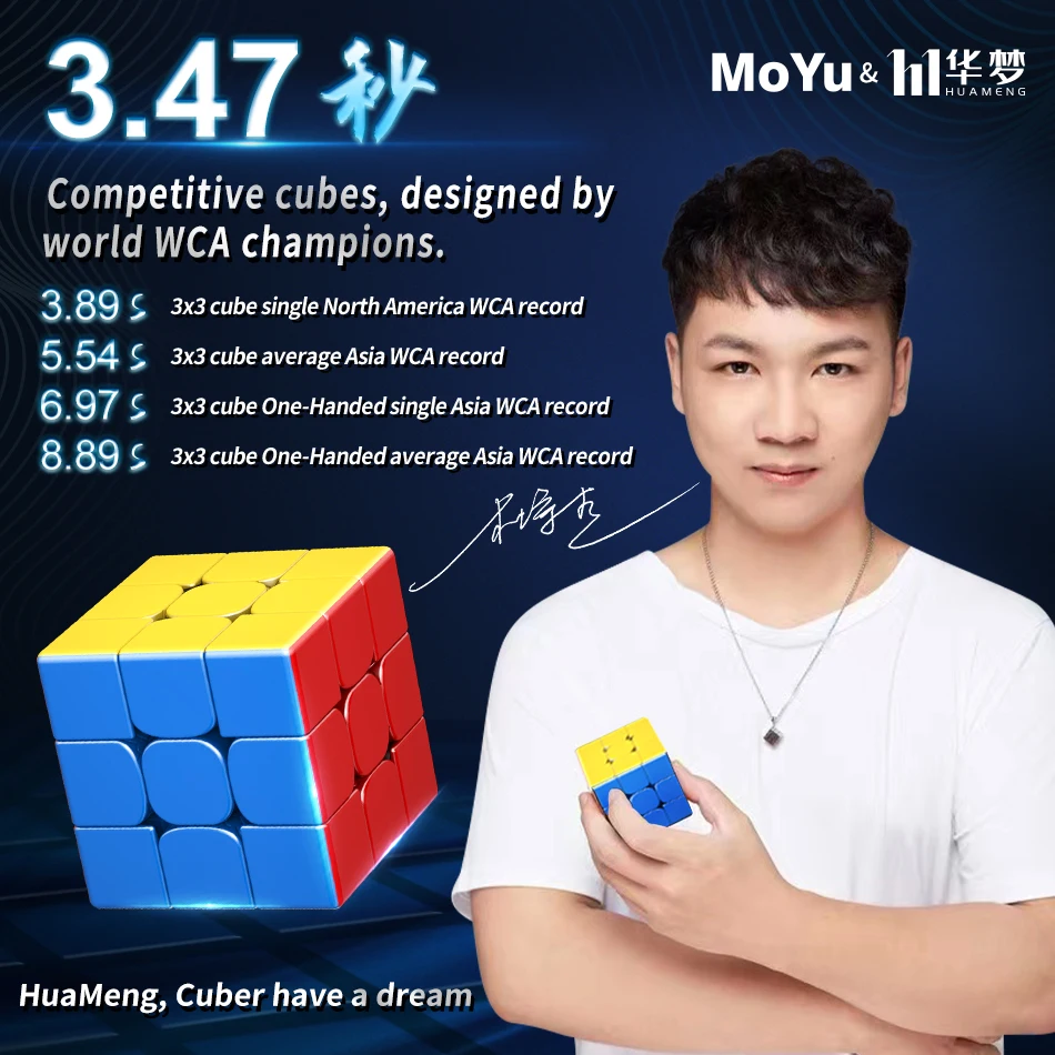 MOYU Huameng YS3M-Cube Magique Magnétique, Noyau de Boule Maglev 3x3, Jouet de Puzzle de Vitesse Professionnel 3x3x3