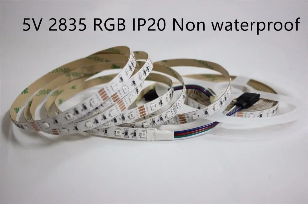 Non waterproof 5V SMD 5050 2835 RGB LED Strip light 300 LEDs / 5M White TV Background String Ribbon
