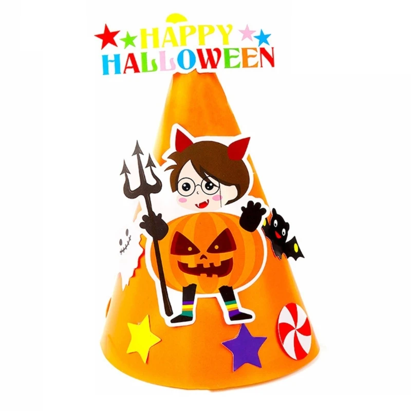 DIY Pointed Hat Halloween Decoration Art Material Party Supply Holiday Decor W3JF