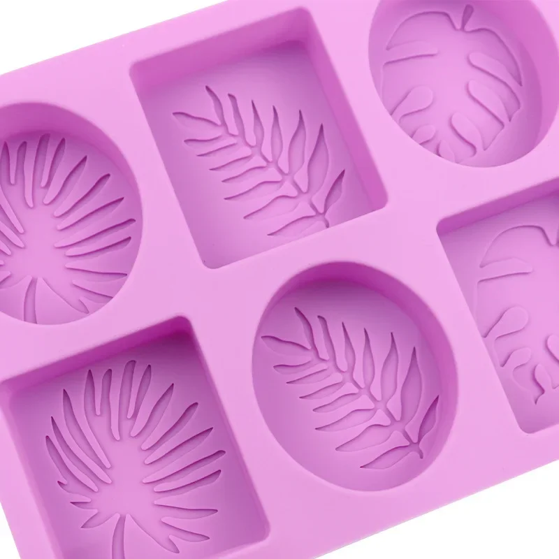 Silicone Soap Mold Round and Square Leaf Handmade Soap Making Supplies Diy Plaster Resin Candle Material Kit Cake Baking Tools silicone soap molds epoxy resin molds