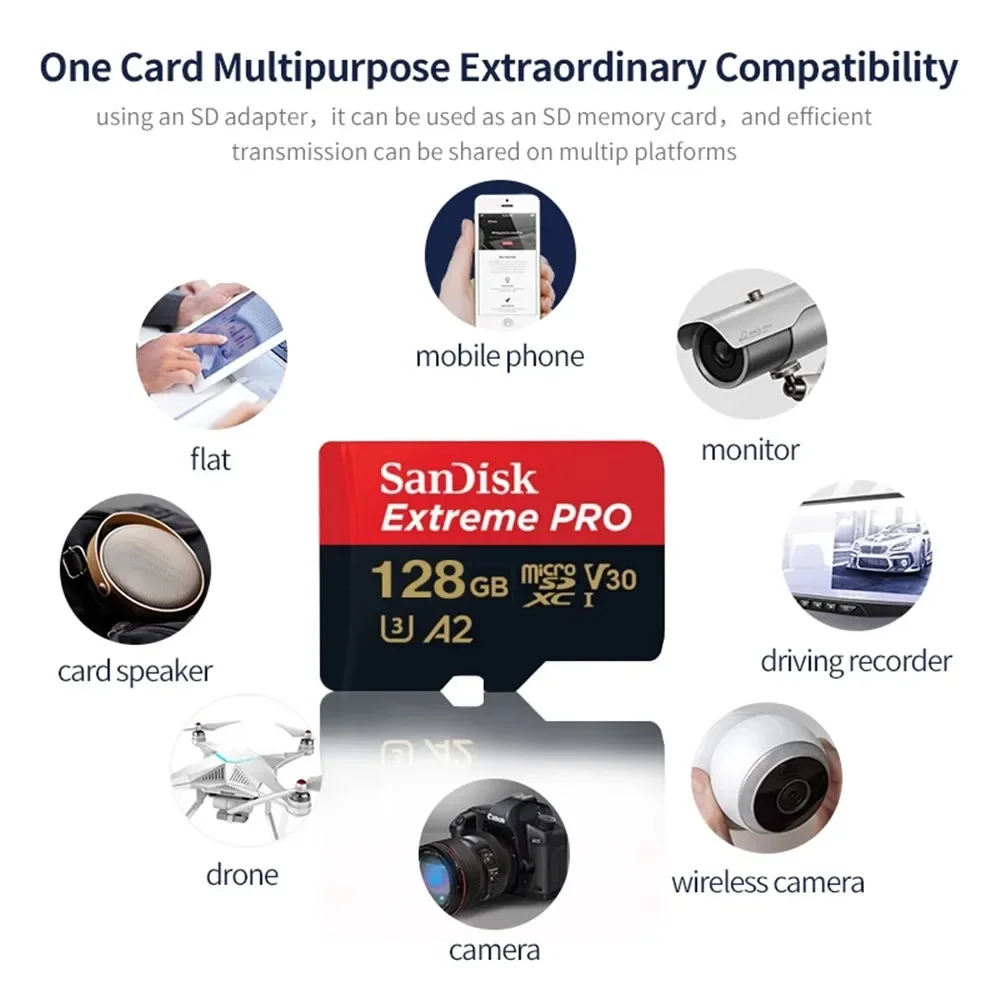 Carte Mémoire SanDisk Ultra A1 1 TO 64 GO 128 GO 256 GO 400 GO 512 GO SDXC  UHS-I Class10 120 M/s micro SD 16GB 32GB TF Carte carto memoria