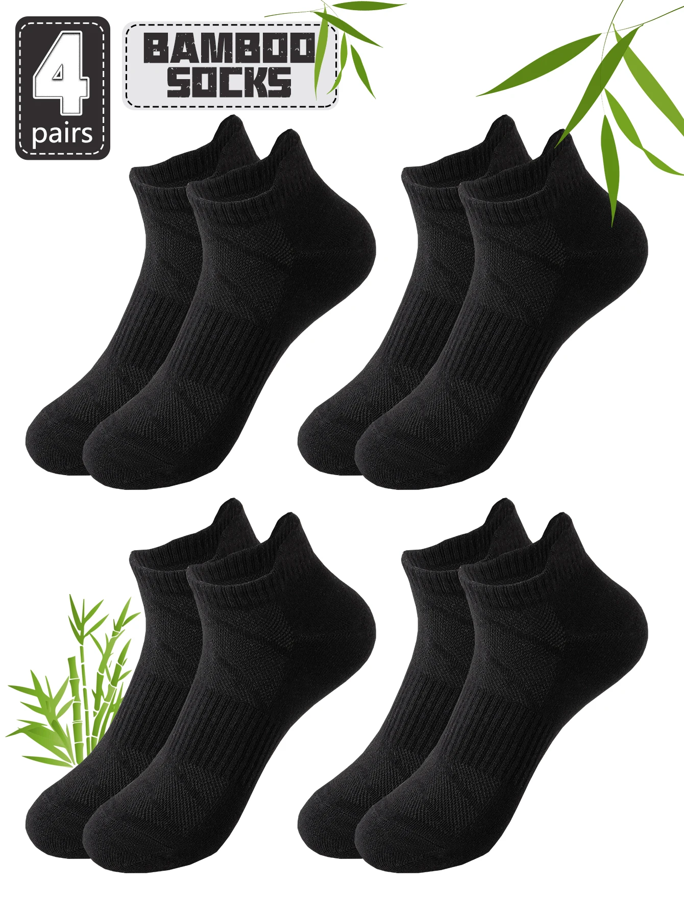 4 Pairs Black