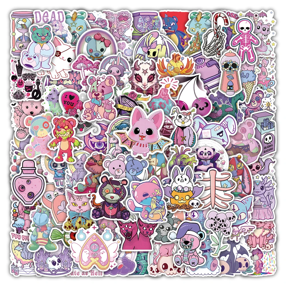 

10/30/50/100pcs Cute Halloween Horror Gothic Witch Graffiti Stickers Art Cartoon Decal Motorcycle Laptop Phone Car Sticker Toy