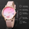 5PCS/Set Women's Watch Fashion Butterfly Dial Leather Band Quartz Watches Jewelry Set（Without Box） 5