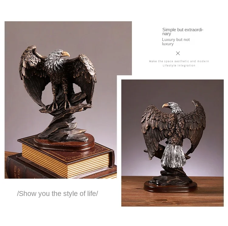 Retro Resin Eagle Statue Art Ornaments