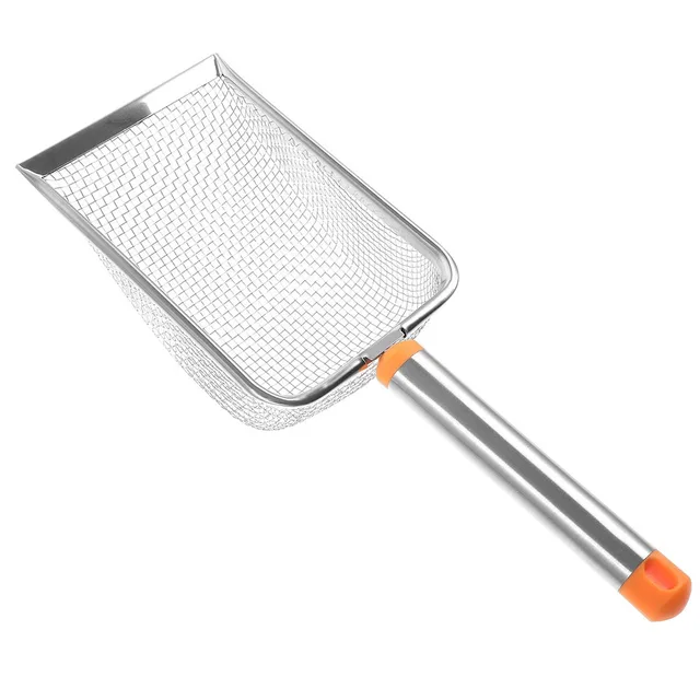 Metal Cat Litter Scoop Stainless Steel Sturdy Non-Stick Sifting Scoop for Cat Poop and Sand Pet Litter Shovel Sand Sifter 2