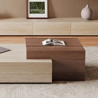Tables basses rétro élégantes, tendance, esthétique, Wabi Sabi, uniques, avec tiroirs, Design Mesa Centro, meubles pour la maison 4