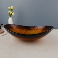 Kemaidi อ่างน้ำกระจกนิรภัยสำหรับห้องน้ำ, อ่างล้างจานติดดาดฟ้าห้องน้ำอ่างล้างมือผสมก๊อกน้ำอ่างล้างหน้าพร้อมท่อระบายน้ำแบบป๊อป 3