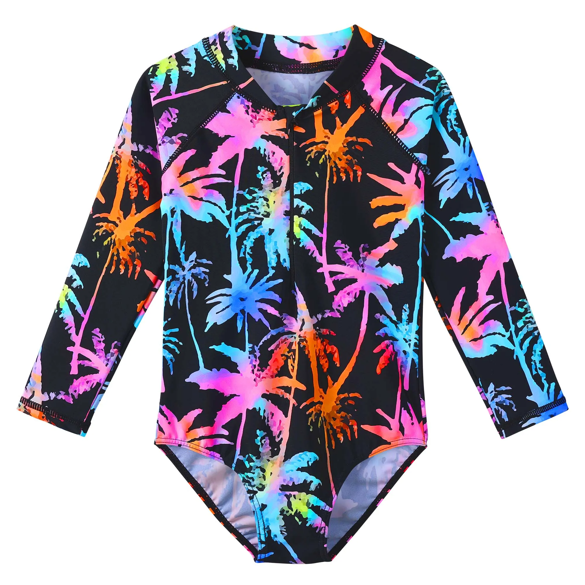 Children Swimsuit BAOHULU One Piece Kids Swimsuit Lone Sleeve Rash Guard Summer Beach Wear UPF 50+ Sun Protective Swimwear Surfing Suit