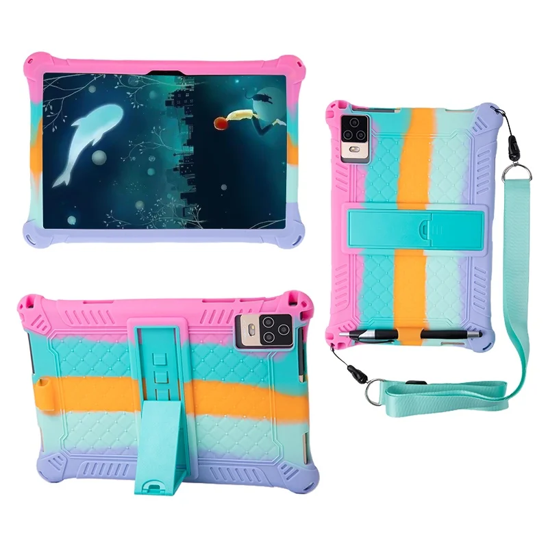 

For Doogee T10 T10S 10.1 inch 2023 T10Pro T10E U9 U10 10.1 inch Case Soft Silicone Kids Cover With Shoulder Strap